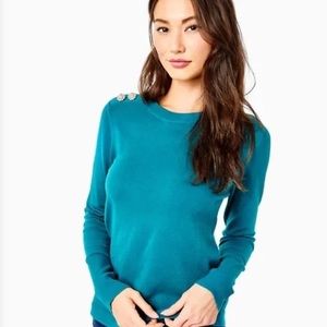 NWOT Lilly Pulitzer Valencia Teal Morgen Sweater Small